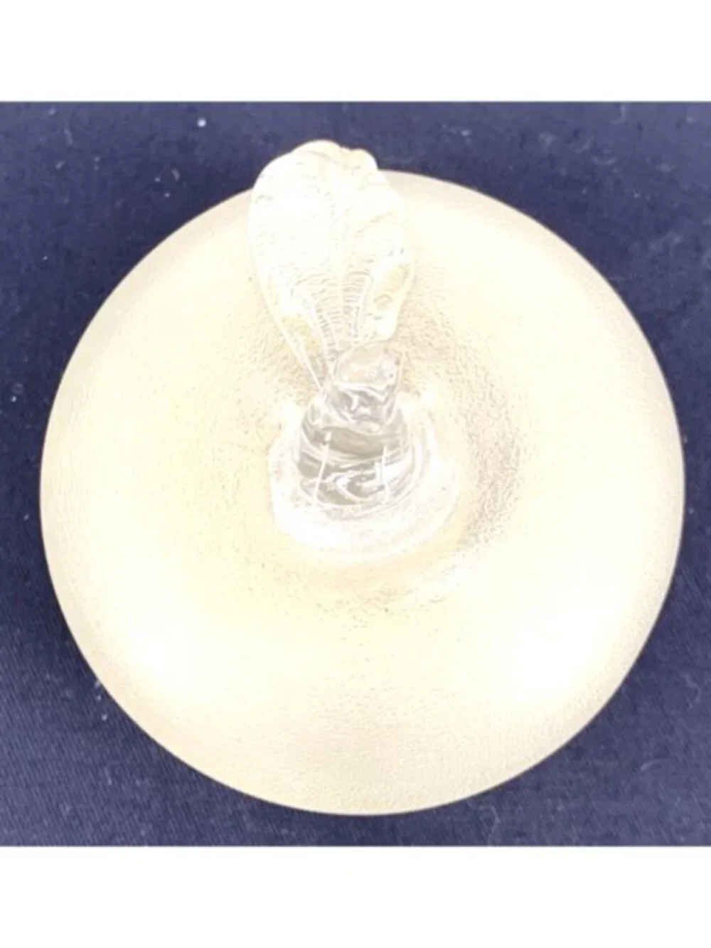 Silvestri Glass Apple Gold Dust Clear Matte Art Glass Paperweight Vintage